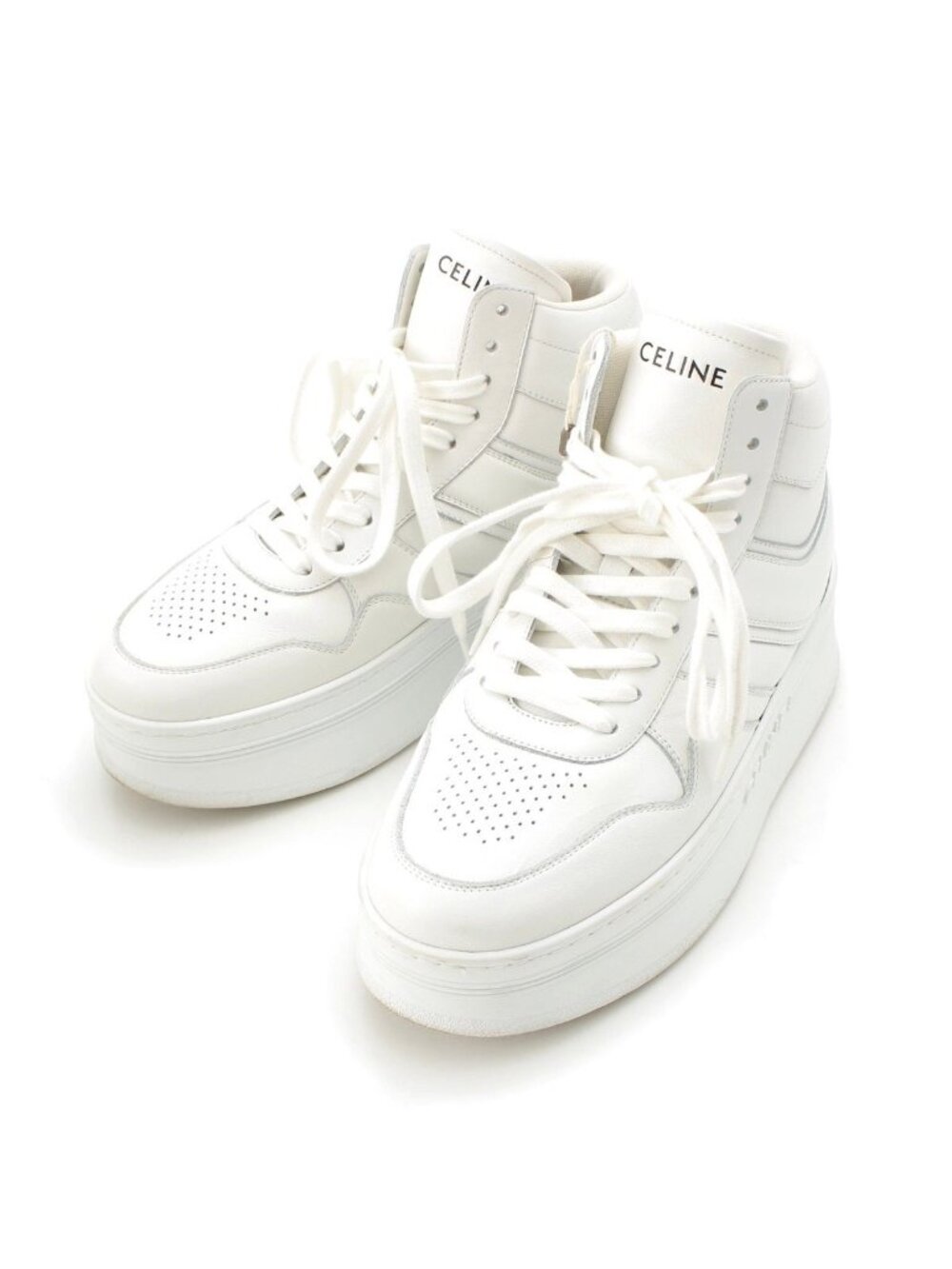 Celine Platform High Cut Sneakers Shoes White - Picture 1 of 10